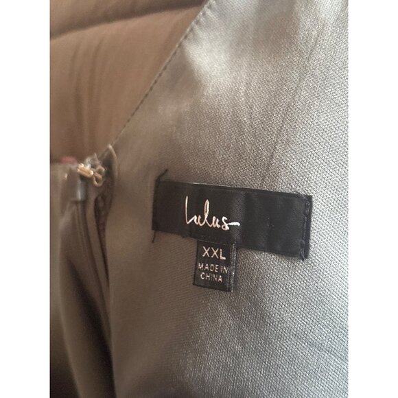 Womens Lulus Floral Organza Flutter Sleeve Midi Dress Teal Purple XXL NWOT - Picture 9 of 11